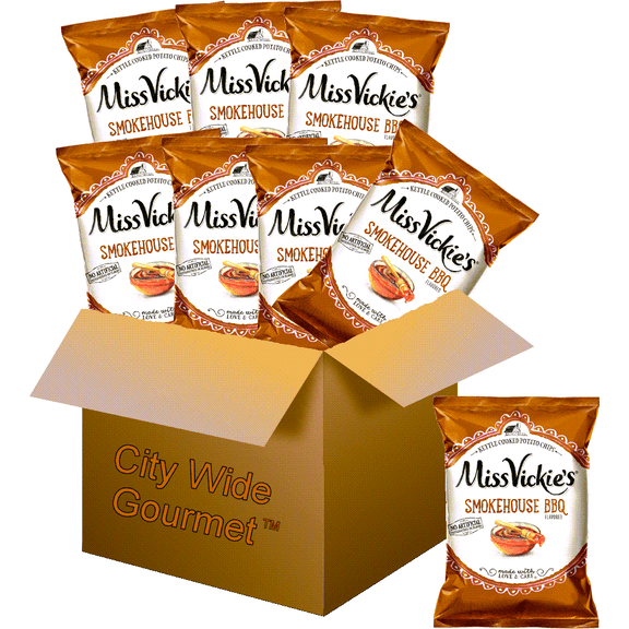Miss Vickies Kettle Cooked Smokehouse BBQ Potato Chips, 1.375 ounce bags (Pack of 8) , Bundled by City Wide Gourmet