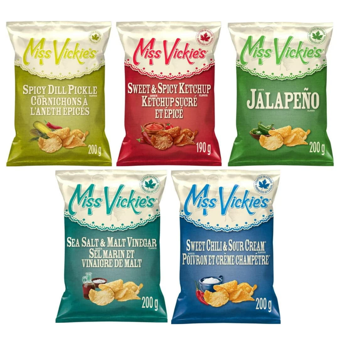 Miss Vickies Potato Chips Canadian Variety Pack, Spicy Ketchup, Spicy
