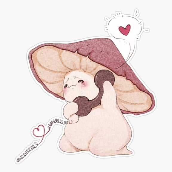 Miss You Mushroom Phone Call Sticker