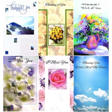 Miss You and Thinking of You Greeting Card Assortment - 12 Pack