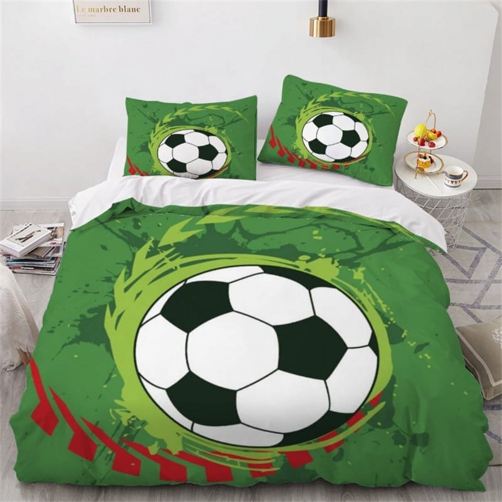 MissBook Soccer Ball Bedding Set with Football Sport Theme Comforter
