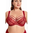 thumbnail image 1 of MissCurvaty Plus Size Bra with Underwire String Woman's Half Cup Lace Bra Unlined Non Padded Bras, 1 of 5