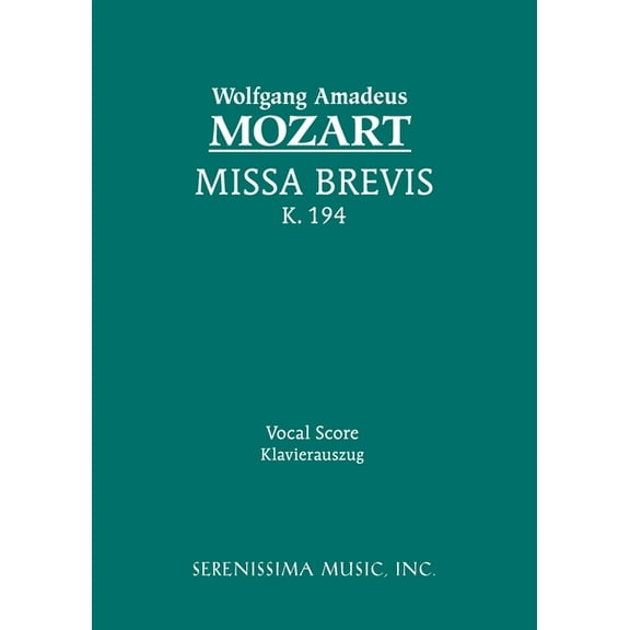 Missa Brevis, K.194: Vocal score, (Paperback)