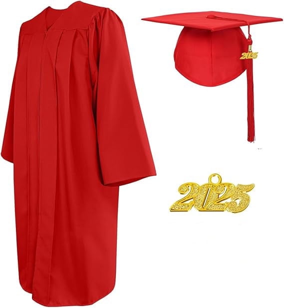 Misscom Matte Graduation Cap Gown Set with 2025 Tassel for High School ...