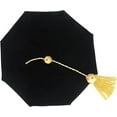 thumbnail image 1 of Misscom Graduation Doctoral Tam Velvet 8 Sided Unisex Graduation Cap Hat with Gold Bullion Tassel, 1 of 5