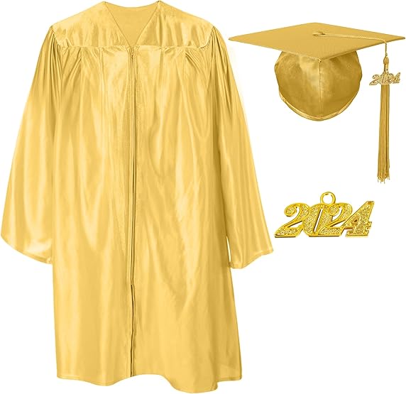 Misscom Kids Shiny Cap Gown with Tassel 2025 Kids Graduation Sets for ...