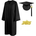 thumbnail image 1 of Misscom Matte Graduation Cap Gown Set with 2025 Tassel for High School and Bachelor Graduation dress robe ,black,48FF(5'3" to 5'5" ), 1 of 6