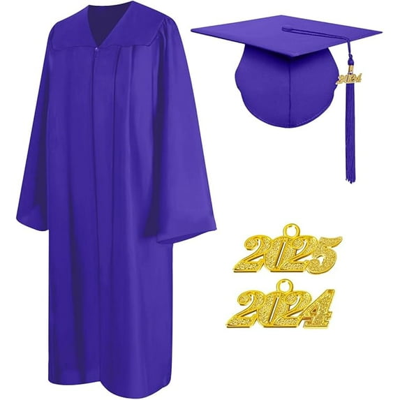 Misscom Matte Unisex Graduation Cap and Gown 2025 Set with Tassel for High School and Bachelor Graduation Dress