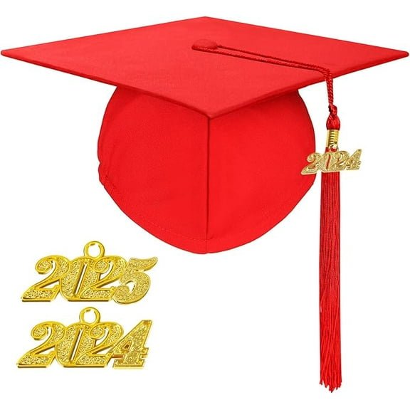 Misscom Unisex Matte Graduation Cap with 2025 Year Charm for Adult Middle High School and Bachelor