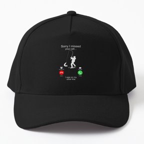 Missed Your Call Fishing Baseball Cap, Other Line Fisherman Wordplay Design, Classic Hat