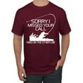 thumbnail image 1 of Missed Your Call Fishing Line Joke Fishing Men's Graphic T-Shirt, Maroon, 5XL, 1 of 3