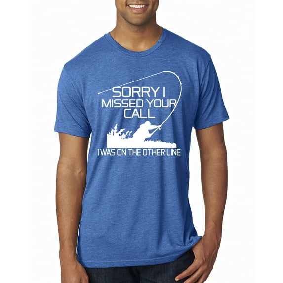 Missed Your Call Fishing Line Joke Fishing Mens Premium Tri Blend T-Shirt, Vintage Royal, Medium