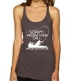 thumbnail image 1 of Missed Your Call Fishing Line Joke Fishing Tri-Blend Racerback Tank Top, Brown, Large, 1 of 3