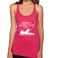 thumbnail image 1 of Missed Your Call Fishing Line Joke Fishing Tri-Blend Racerback Tank Top, Shocking Pink, Small, 1 of 3