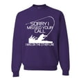 thumbnail image 1 of Missed Your Call Fishing Line Joke Fishing Unisex Crewneck Graphic Sweatshirt, Purple, X-Large, 1 of 3