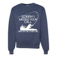 thumbnail image 1 of Missed Your Call Fishing Line Joke Fishing Unisex Crewneck Graphic Sweatshirt, Vintage Heather Navy, X-Large, 1 of 3
