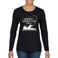 thumbnail image 1 of Missed Your Call Fishing Line Joke Fishing Womens Graphic Long Sleeve T-Shirt, Black, Small, 1 of 3
