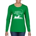 thumbnail image 1 of Missed Your Call Fishing Line Joke Fishing Womens Graphic Long Sleeve T-Shirt, Kelly, Large, 1 of 3