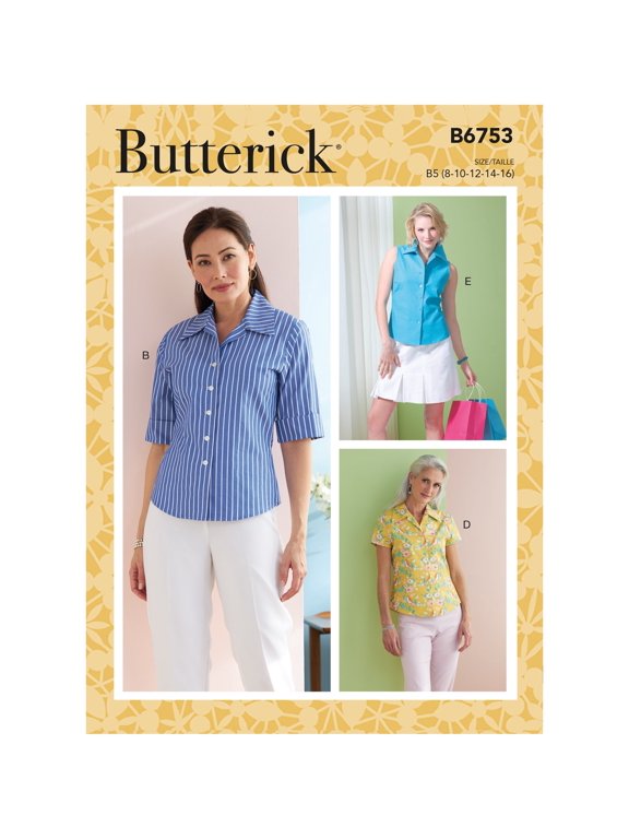 Butterick Sewing Pattern 6753 - Shirts for Women - F5 (16-18-20-22-24) - Easy