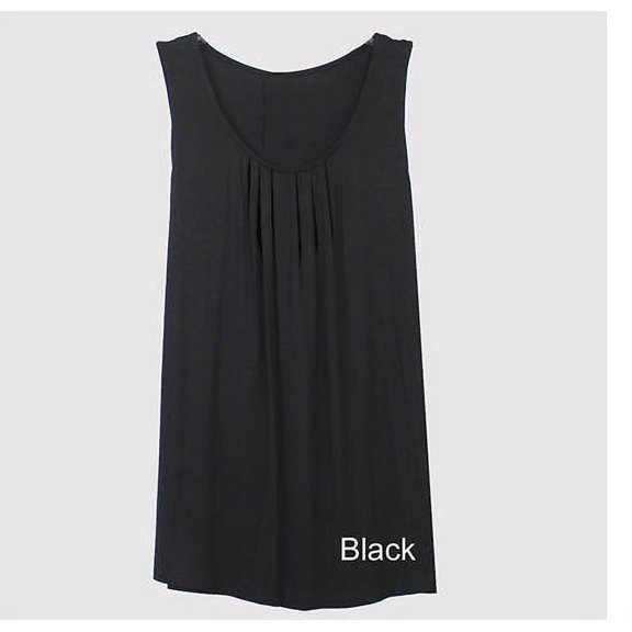 Misses' Pleated Front Tank in Black, Small (6-8)