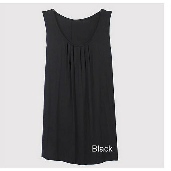 Misses' Pleated Front Tank in Black, Small (6-8)