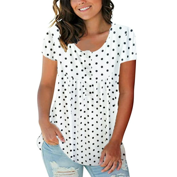 Misses Tops 4x Short Sleeve Women Summer Top Plus Size Shirt Short Sleeve Strappy Round Neck T Shirt Tops Fashion Solid Losse Blouses Blouses Strapless for Women