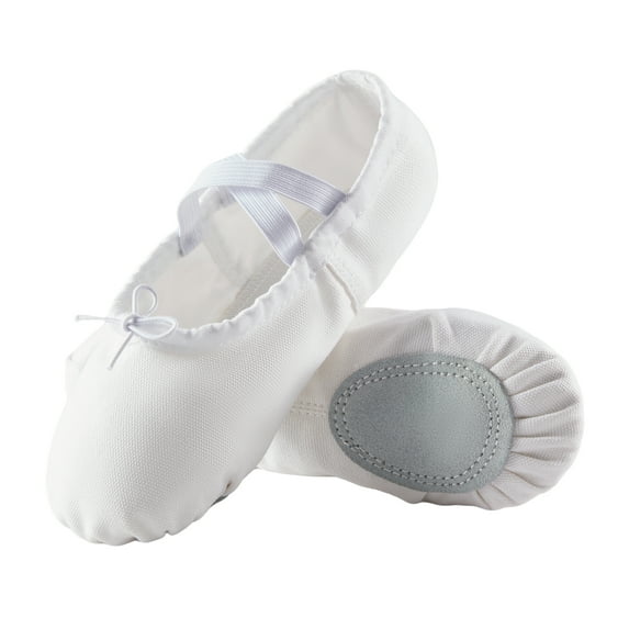 Missfiona Canvas Ballet Slippers Dance Shoes for Women Split Sole Practice Flat(11,White)