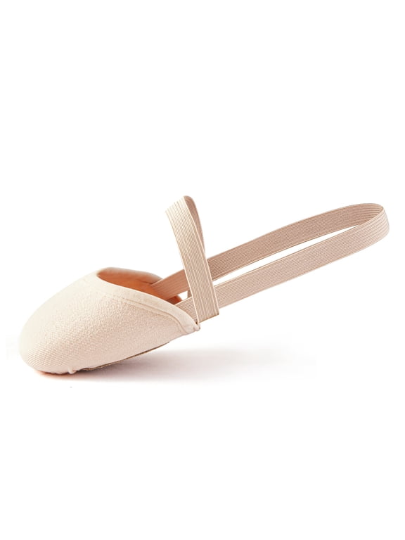 Canvas Half Soles Lyrical Shoes for Girls Womens Pirouette Contemporary Turners Dance Shoes (Nude,2XL)