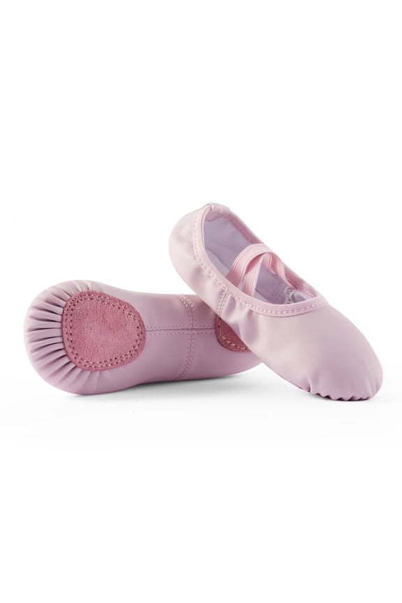 Girl Ballet Dance Shoes Soft Leather Ballet Slippers for Toddler/Little Kid/Big Kid(11M,Pinkļ¼