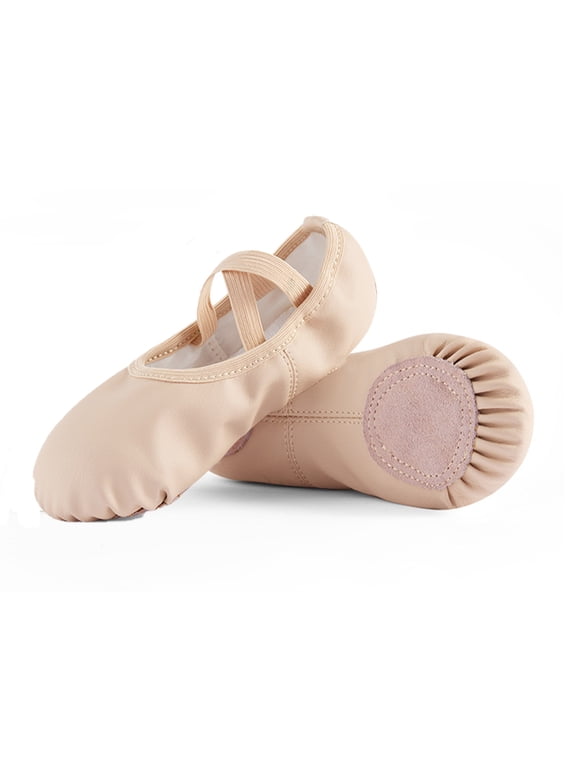 Girl Ballet Dance Shoes Soft Leather Ballet Slippers for Toddler/Little Kid/Big Kid(2,Little Girl)