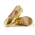 thumbnail image 1 of Missfiona Girl Ballet Dance Shoes Soft Leather Ballet Slippers for Toddler/Little Kid/Big Kid(Gold,1 Little Girl), 1 of 6