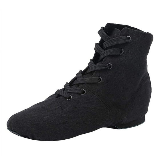 Missfiona Women's Jazz Shoes over The Ankle Ballroom Ballet Dancing Shoes(8,Black)