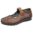 thumbnail image 1 of Missfiona Womens Mary Jane Flat Shoes Cut Out Mary Jane Walking Work Shoes Wide Toe(5,brown), 1 of 6