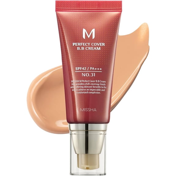 Missha, M Perfect Cover B.B Cream, SPF 42 PA+++, No. 31 Golden Beige, 1.7 fl oz (50 ml)
