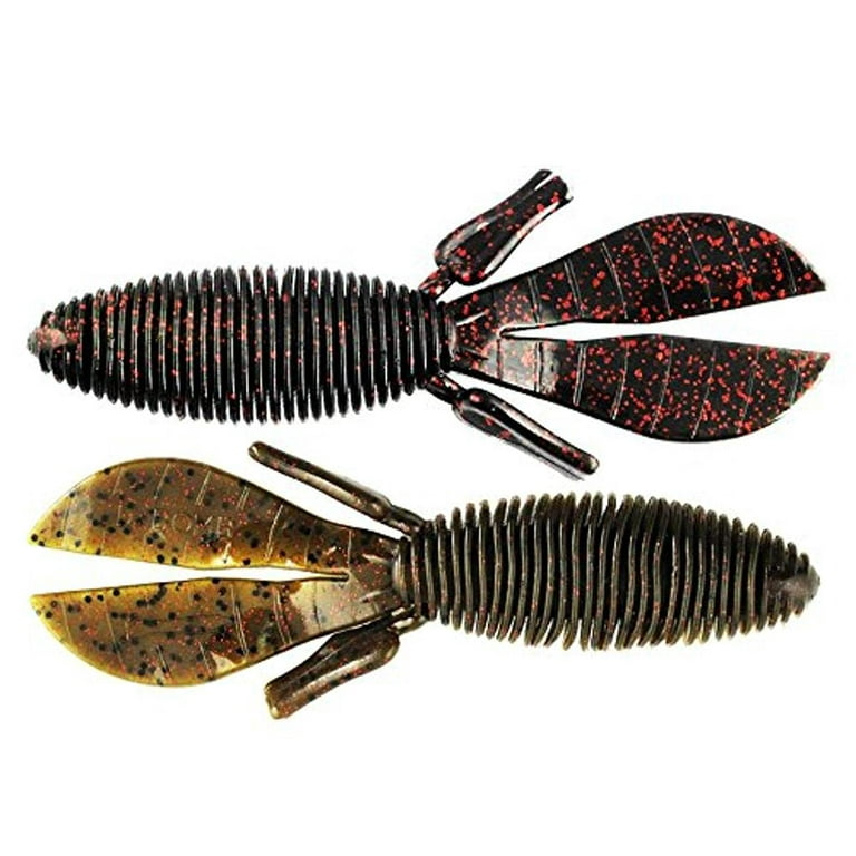 Missile Baits - D Bomb 25 Count Bulk Bag - 4.5” Ribbed Creature Flipping  Bait for Bass Fishing - 25 Baits Per Bag 