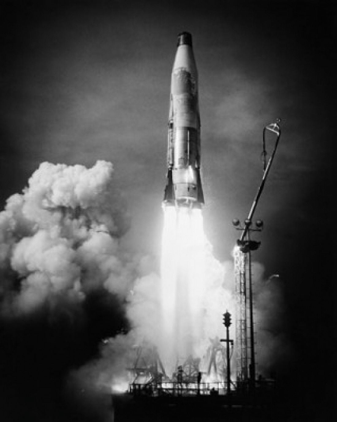 Missile taking off from a launch pad Atlas Missile Cape Canaveral Florida USA Canvas Art - (24 x 36)