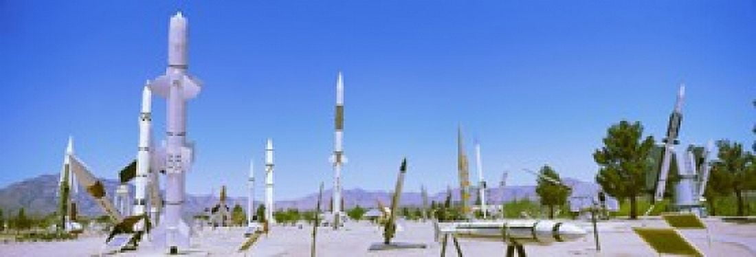 Missiles at a museum White Sands Missile Range Museum Alamogordo New Mexico USA Canvas Art - Panoramic Images (36 x 13)