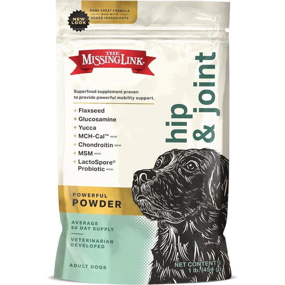 The Missing Link Superfood Powders Hips & Joints Dog Supplement 1 lb Bag