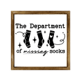 thumbnail image 1 of Missing Socks Sign 8x8 Inch, Rustic Farmhouse Decor Home Sign, Wall Decorations Living Room, Modern Farmhouse Wall Decor, Laundry Sign and Laundry Room Decor with Solid Wood Frame, 1 of 1