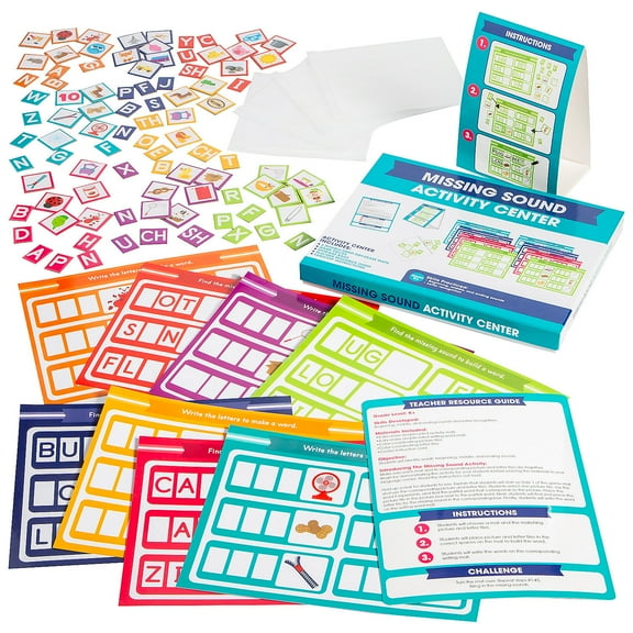 Missing Sound Language Arts Educational Activity Classroom Center Kit 19 Pieces