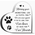 thumbnail image 1 of Missing Your Unconditional Love And Playful Paws Gifts For Women Men,Acrylic Heart Keepsake For Teacher Colleague Boss Family And Friends 6X6In, 1 of 4