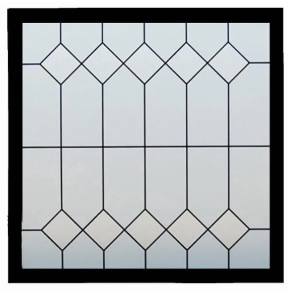Mission 23.5" x 23.5" Black Replacement Decorative Glass Window