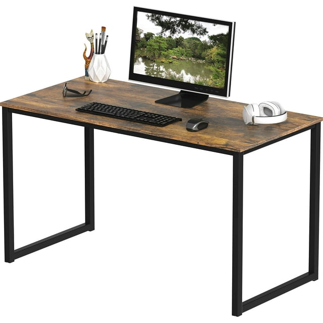 SHW Home Office 40Inch Computer Desk, Rustic Brown