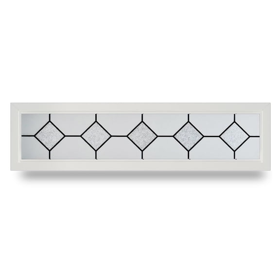 Mission 47.5" x 11.5" White Replacement Decorative Glass Window