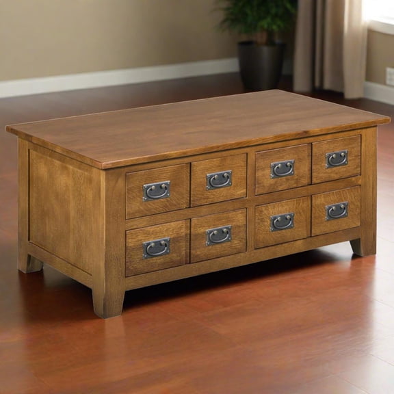 Mission 8 Drawer Coffee Table - Walnut
