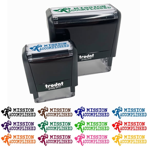 Mission Accomplished Spy Teacher Student School Self-Inking Rubber Stamp Ink Stamper - Purple Ink - Small 1-1/2 Inch