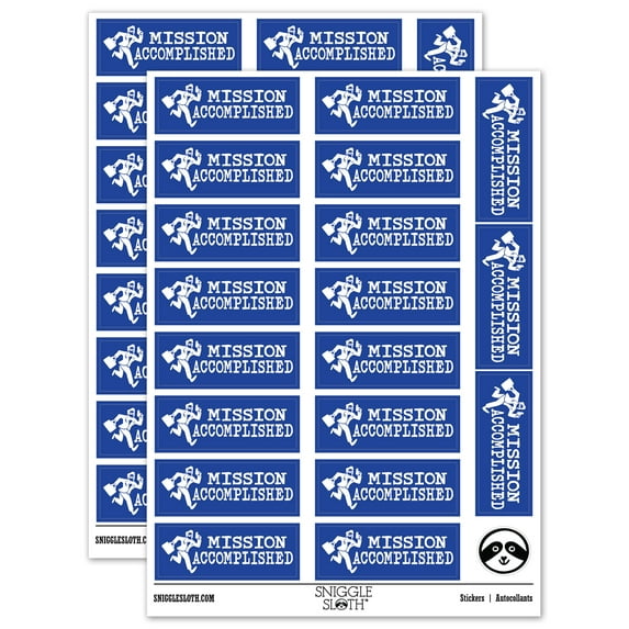 Mission Accomplished Spy Teacher Student School Sticker Set - Dark Blue - Gloss Finish - 2.00" Large