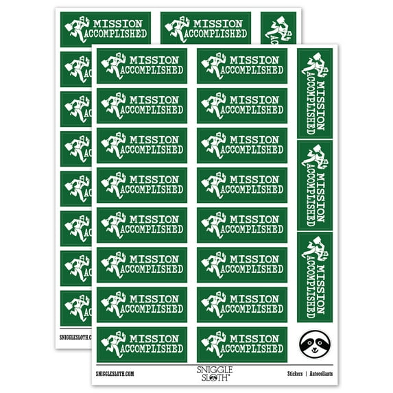 Mission Accomplished Spy Teacher Student School Sticker Set - Dark Green - Matte Finish - 2.00" Large