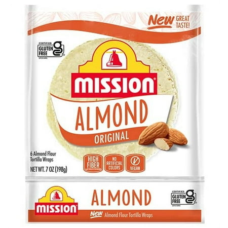 Mission Almond Flour 7" Tortilla Wraps - Gluten Free, High Fiber 6 Count