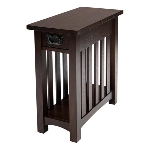 Mission Arts & Crafts 1 Drawer Side Table Walnut